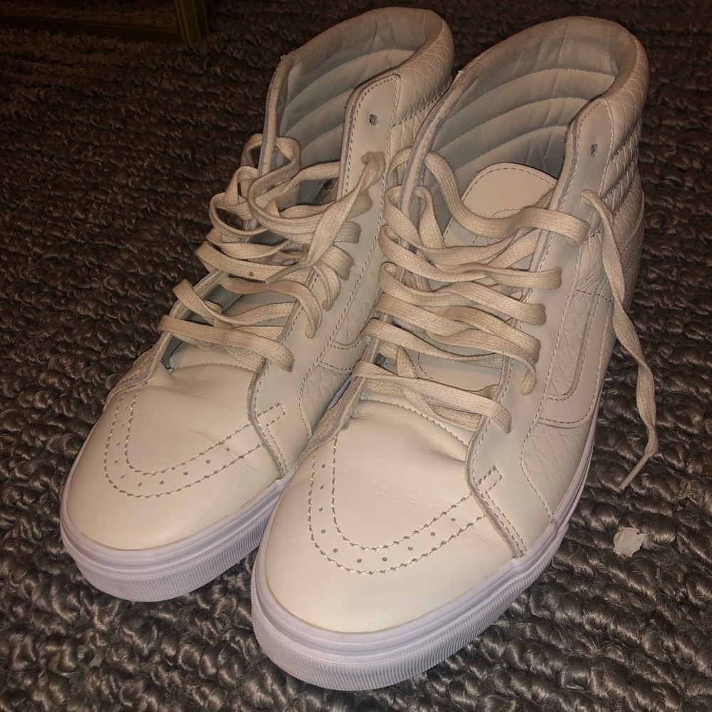 Vans hi white leather sz 10.5
